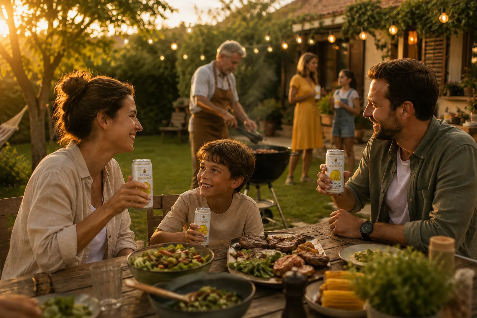ZINGI Limonade beim Familiengrillfest