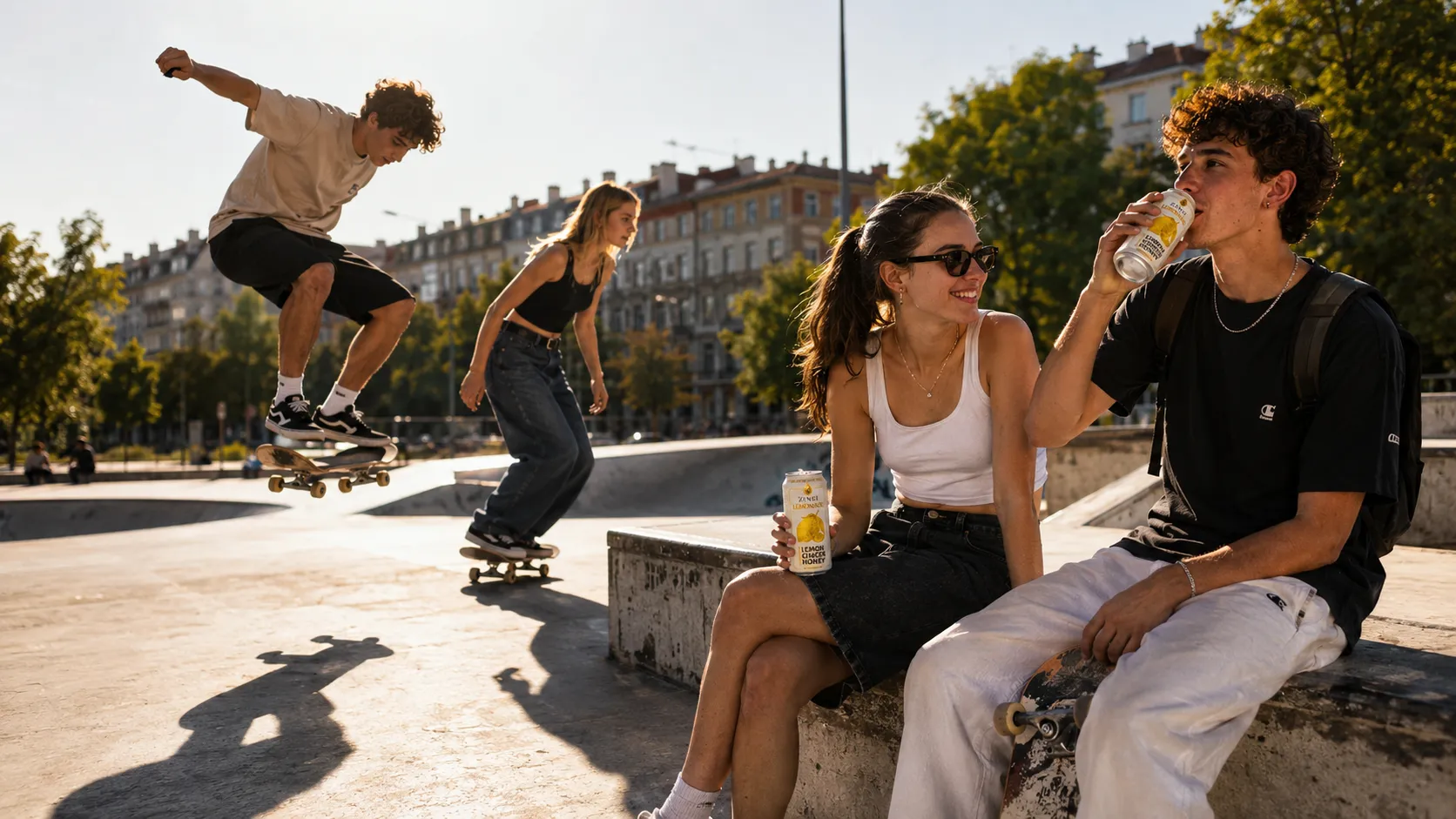 ZINGI Lemonade mit Skates in der Stadt